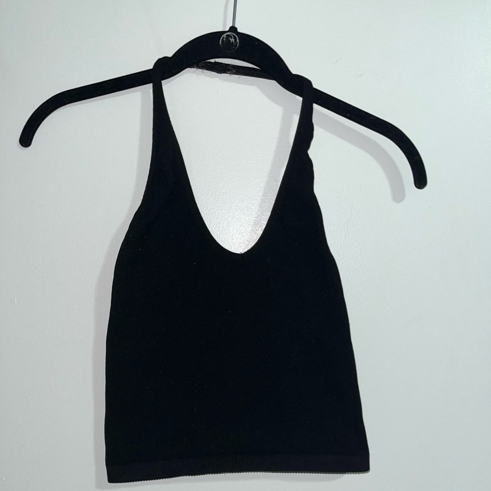Urban Outfitters Black Halter Neck Crop Top